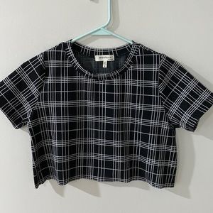 Monteau black & white crop top Sz S